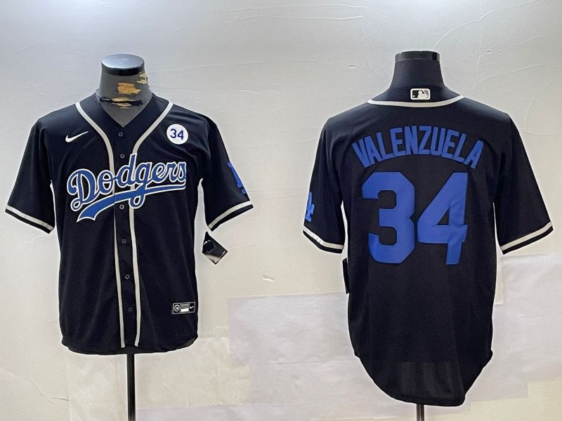 Men Los Angeles Dodgers #34 Valenzuela Black Game 2024 Nike MLB Jersey style 11207->los angeles dodgers->MLB Jersey